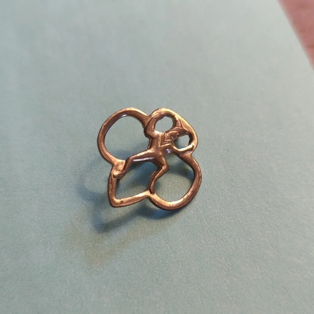 Vintage Brownie insignia pin girl scouts elf